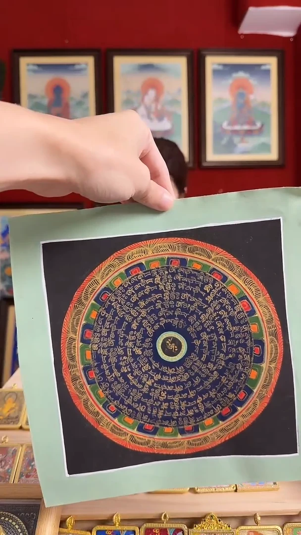 吊坠小房子-热贡纯手绘唐卡