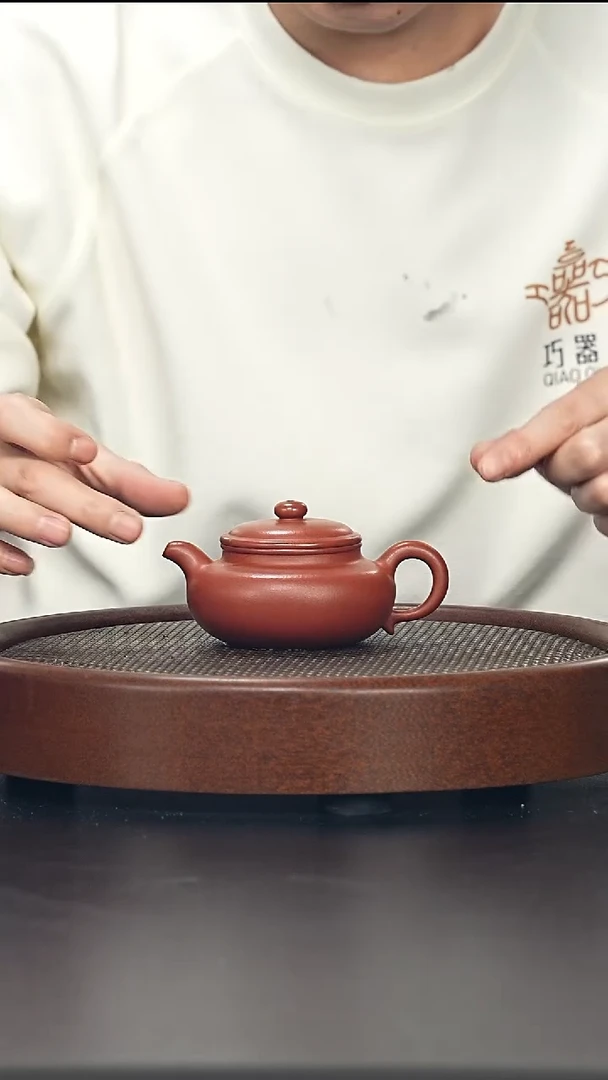 茶壶紫砂仿古-朱泥-全手工无添加-150cc（微微瑕）