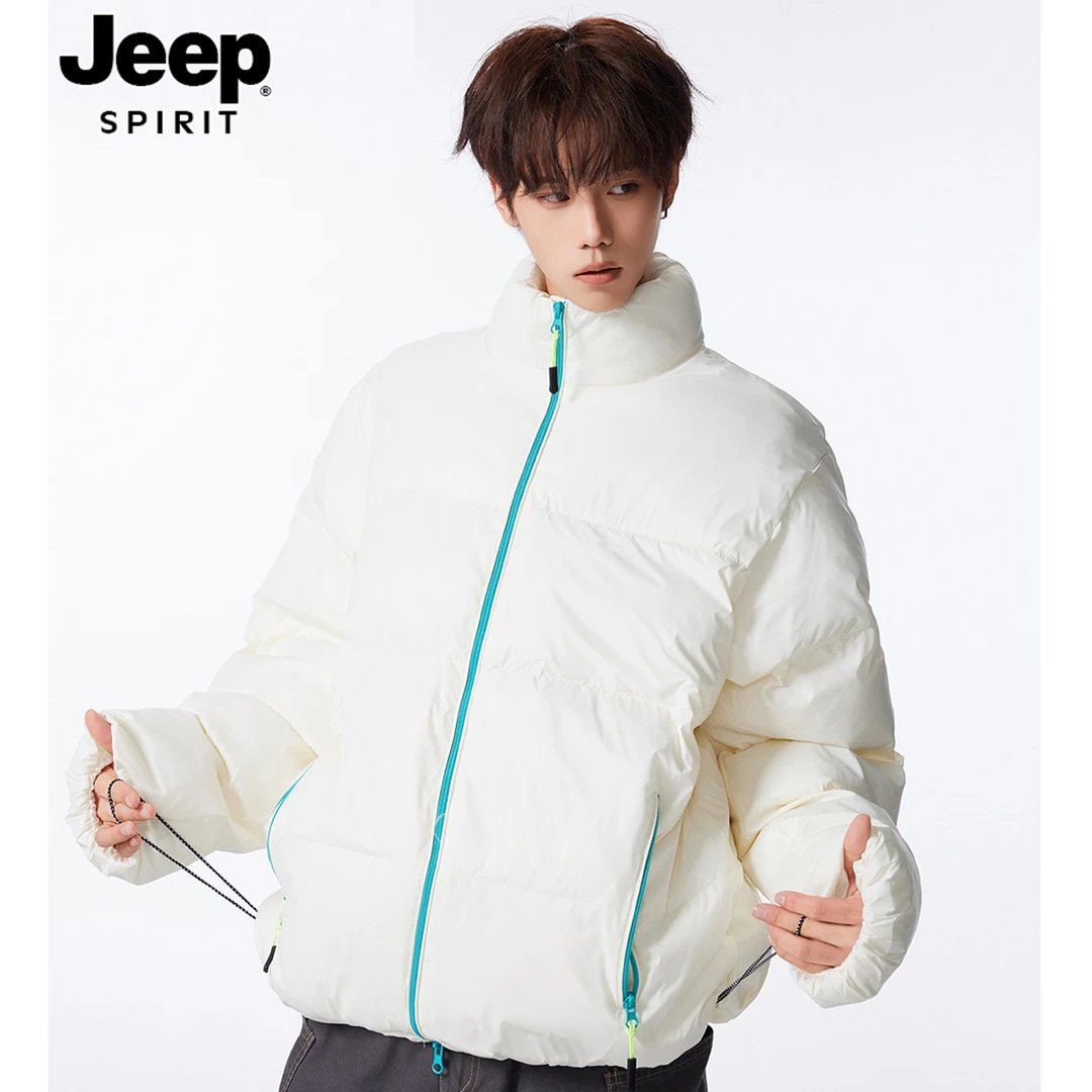 JEEPSPIRIT美式撞色立领棉服男款冬60男冬季男款撞色立领棉服