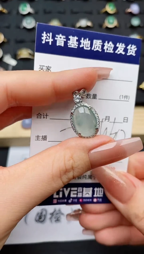 翡翠银S925镶嵌颈饰..............