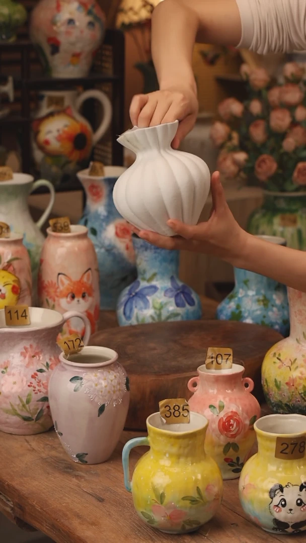 陶瓷景德镇设计师手作花器摆件侘寂风342