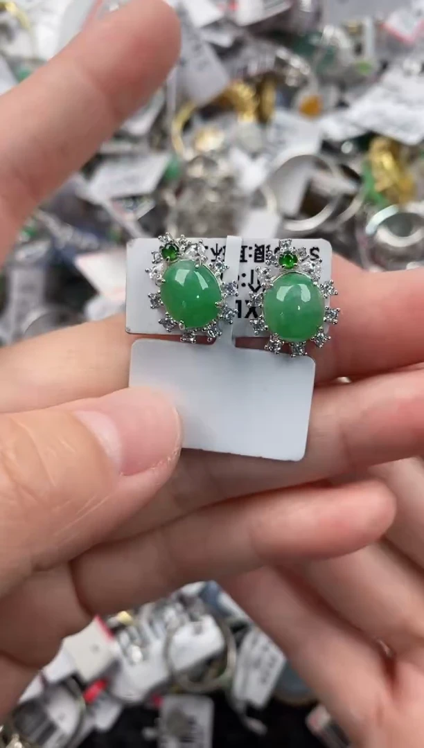银S925镶嵌戒指翡翠111---6