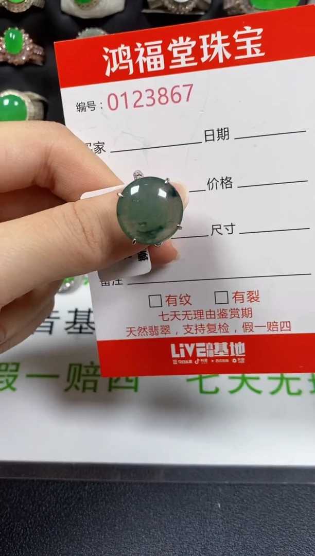 银S925镶嵌戒指翡翠3867