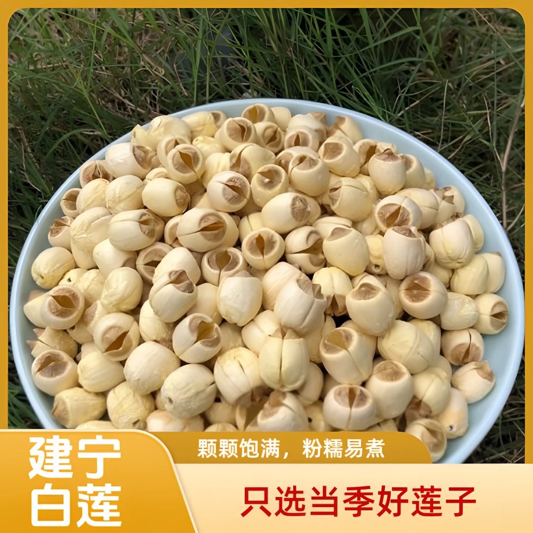 建宁去芯白莲莲子批发新莲子干货精选手工通芯白莲粉糯易煮