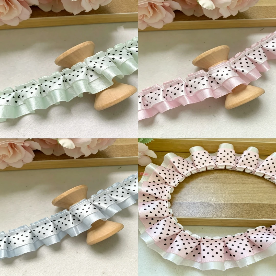 【九日DIY】双拼色花边娃衣服饰洛丽塔裙边diy荷叶边蕾丝辅料