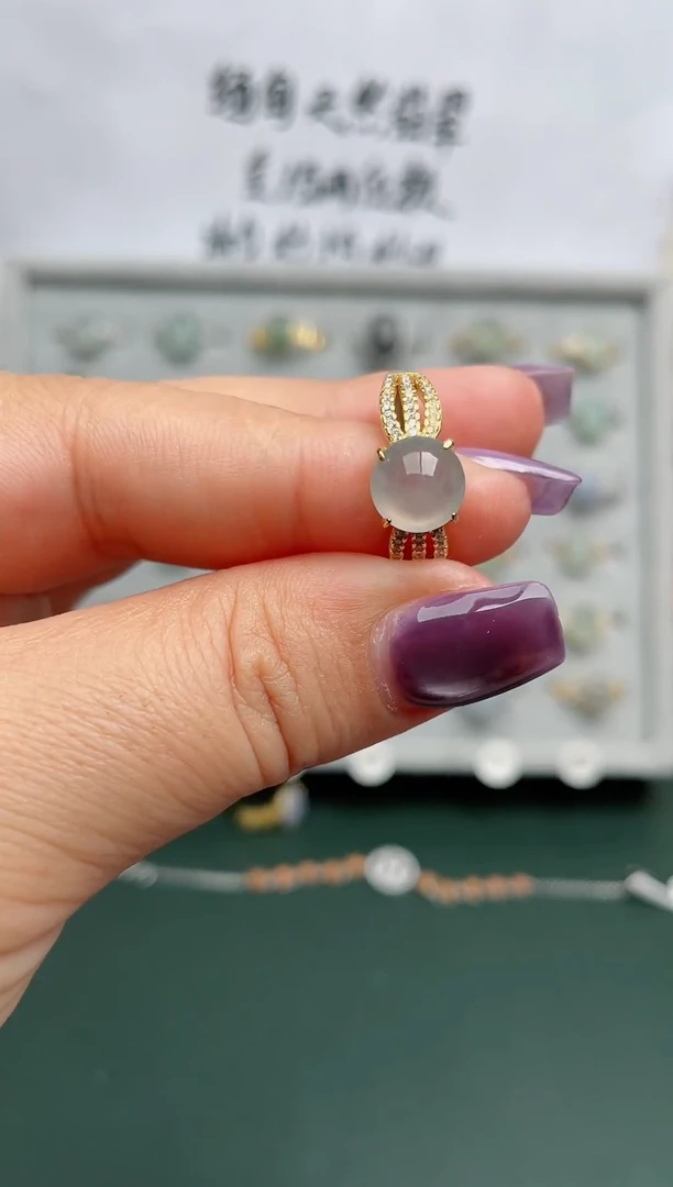 翡翠戒指银S925镶嵌.