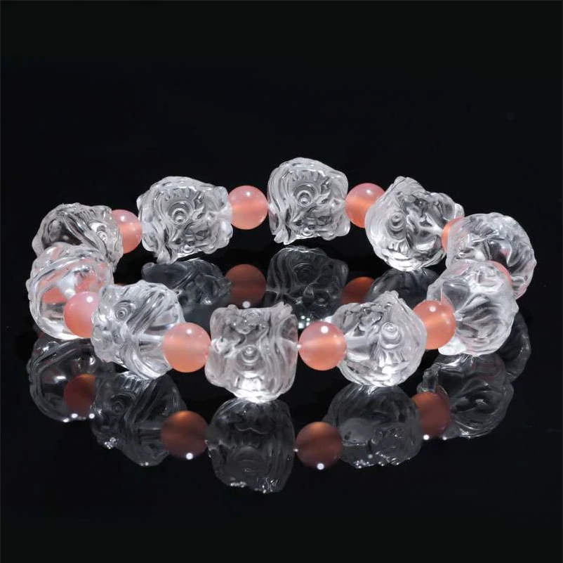 【奇姐专属】九福晶典 白水晶狮狮如意手链 KKZB3106