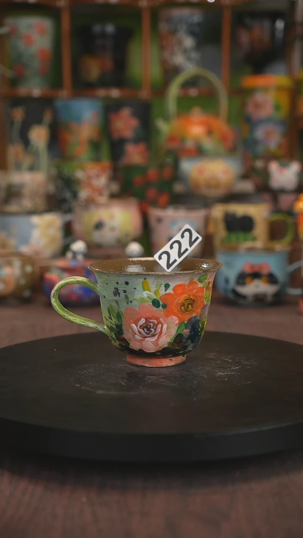 紫砂油画手绘釉下彩222