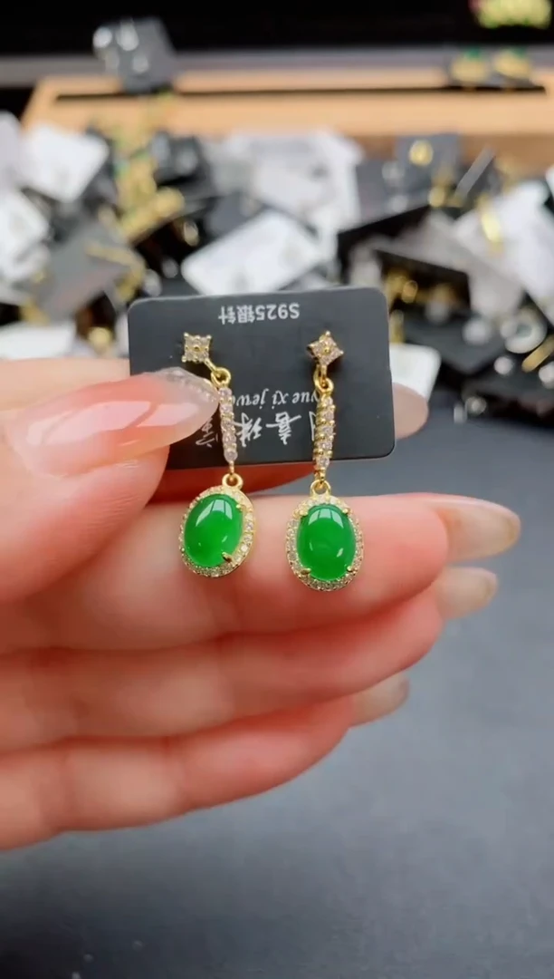 银S925镶嵌戒指翡翠1