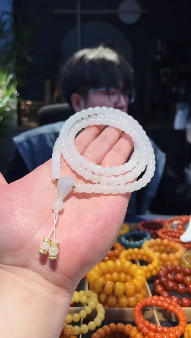 手串未镶嵌和田玉8+108多圈