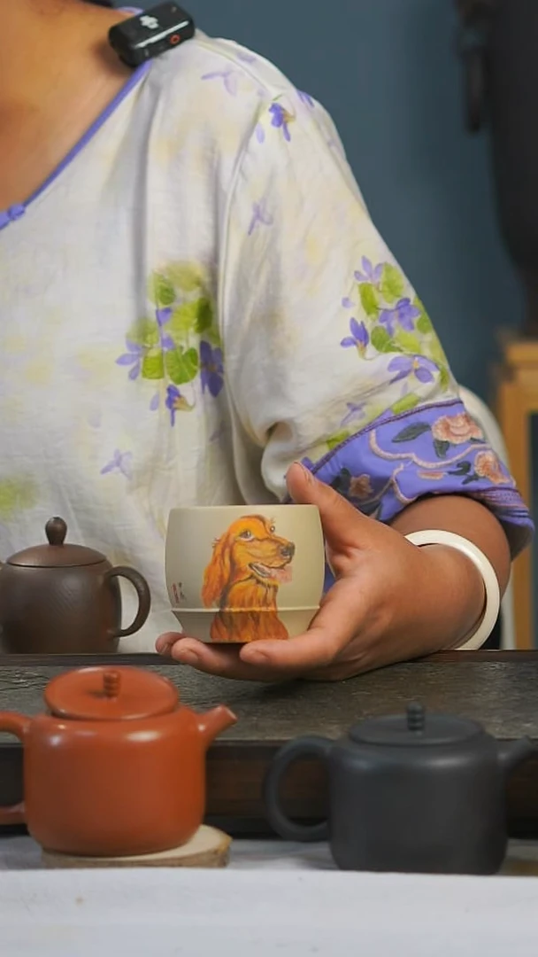 纯手工主人杯云南建水紫陶白泥纯手工主人杯