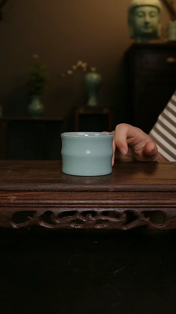 茶器王国奇手工竹节杯  印章