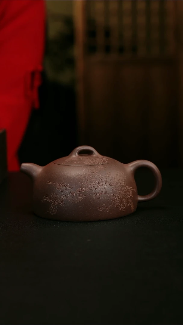 【闪购商品】紫砂茶壶黄龙山半月壶200cc清灰紫泥