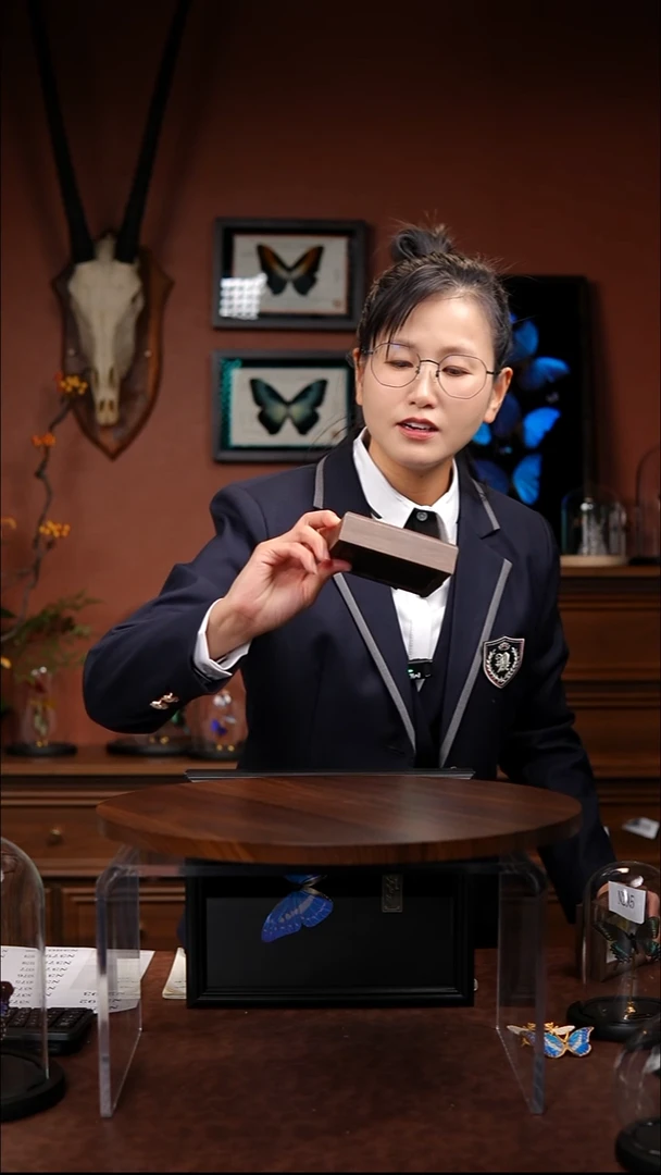 N294奥古粉蝶木质冰箱贴