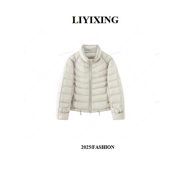 【90%白鸭绒】新款带溯源码女装时尚韩版短款立领保暖羽绒DR