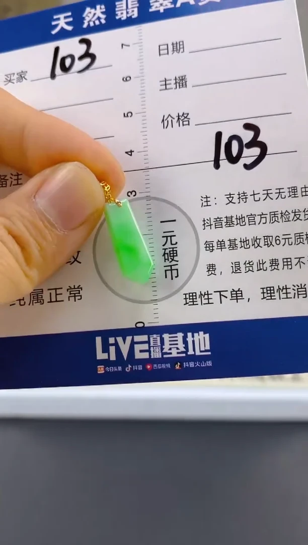 【闪购商品】翡翠颈饰18K金镶嵌天然A货翡翠