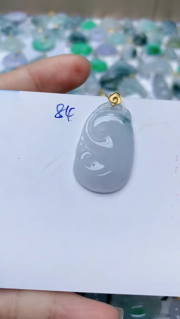 【闪购商品】翡翠颈饰18K金镶嵌天然翡翠A货    84