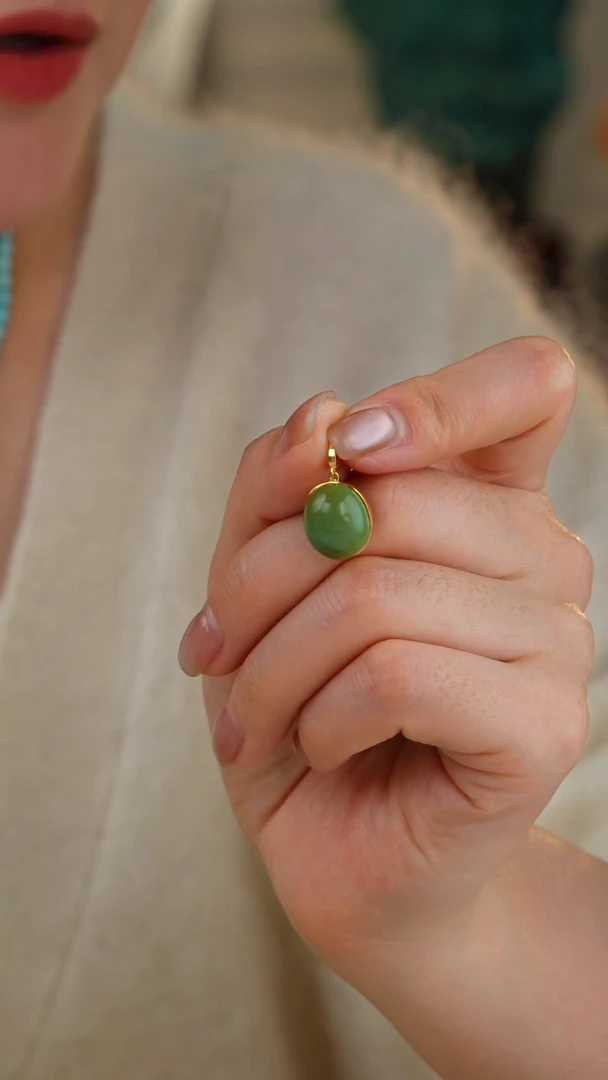 【闪购商品】绿松石吊坠(不含链)18K金镶嵌1