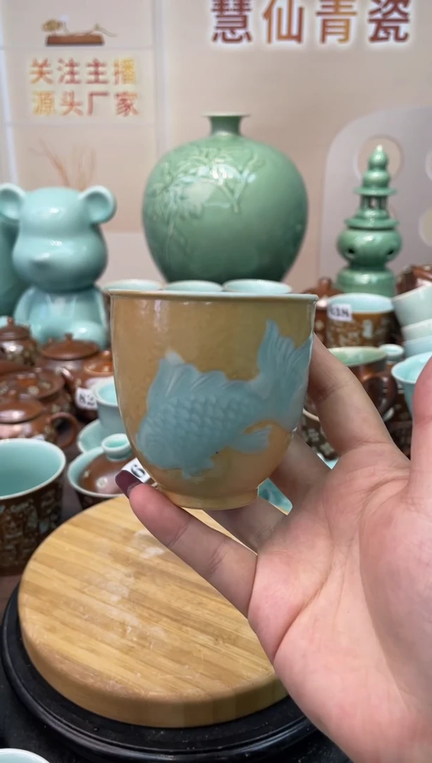 瓷纯手工 特价福利 微瑕 慧仙青瓷