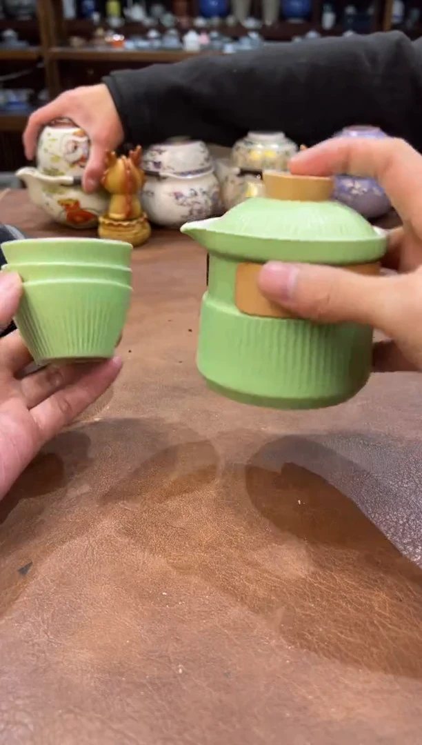 真的很便宜超好看会开片的旅行茶具