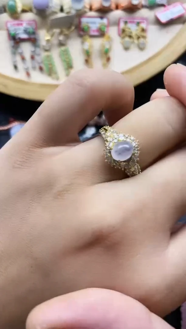 翡翠戒指银S925镶嵌1