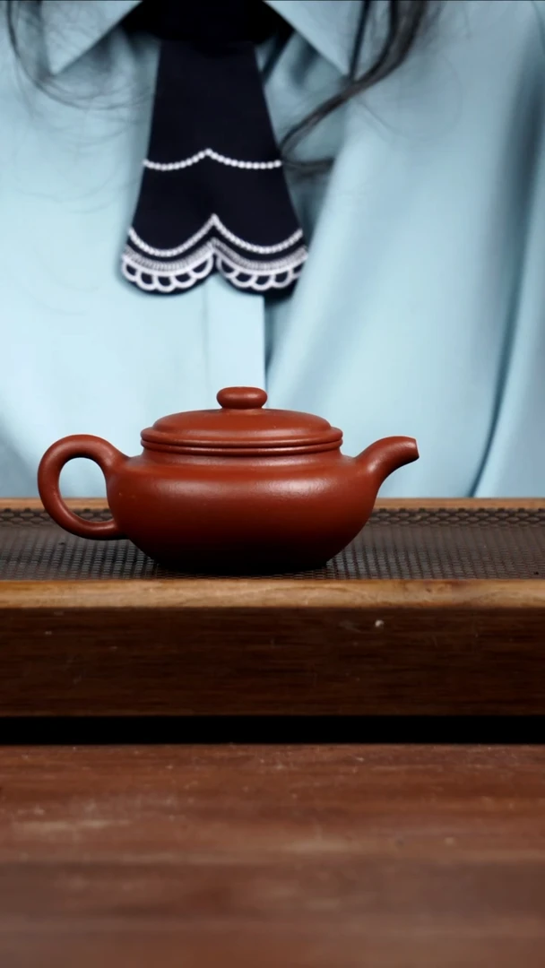 茶壶紫砂红沉香扁腹260CC