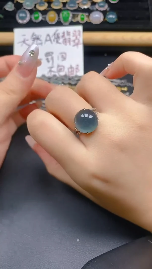 银S925镶嵌戒指翡翠69