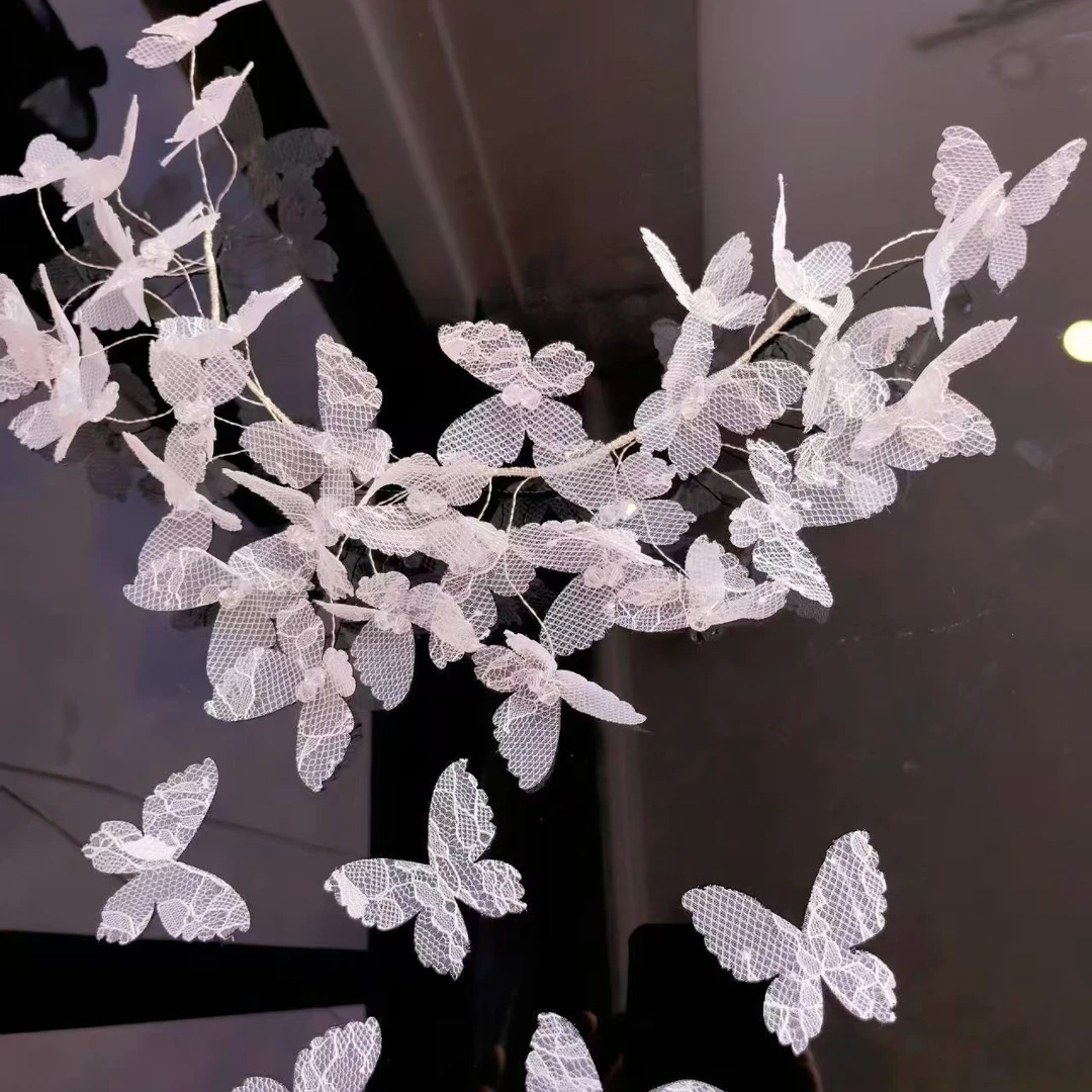 氛围感蝴蝶新娘西式造型结婚饰品637