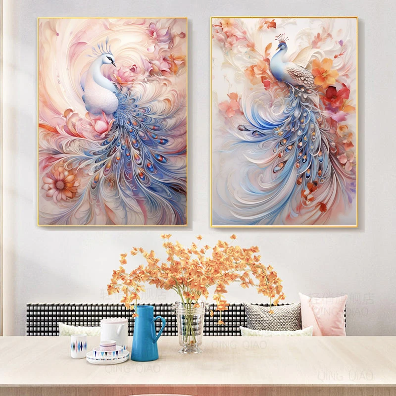 钻石画2024新款凤凰点贴钻十字绣满钻凤之灵手工粘钻客厅玄关风景