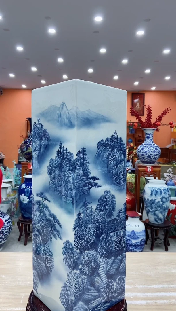 【闪购商品】摆件景德镇陶瓷四方祥器郭普珊老师苗寨风情