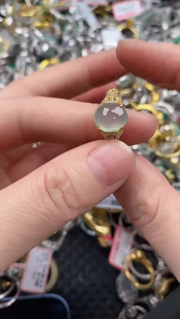 银S925镶嵌戒指翡翠999   7