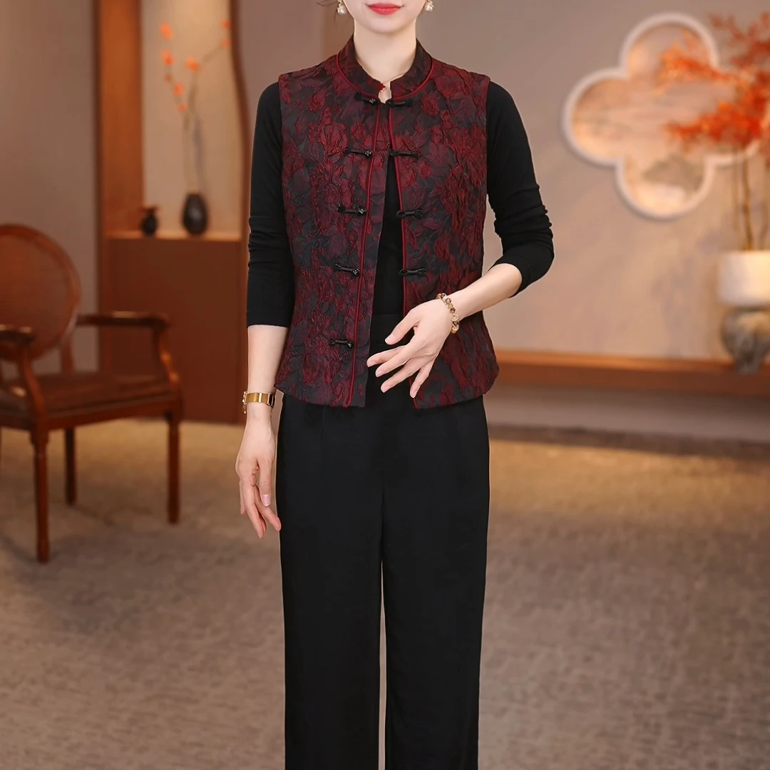 两件套装2025春季新款洋气休闲显瘦国风改良妈妈装（琴）XKL-251877