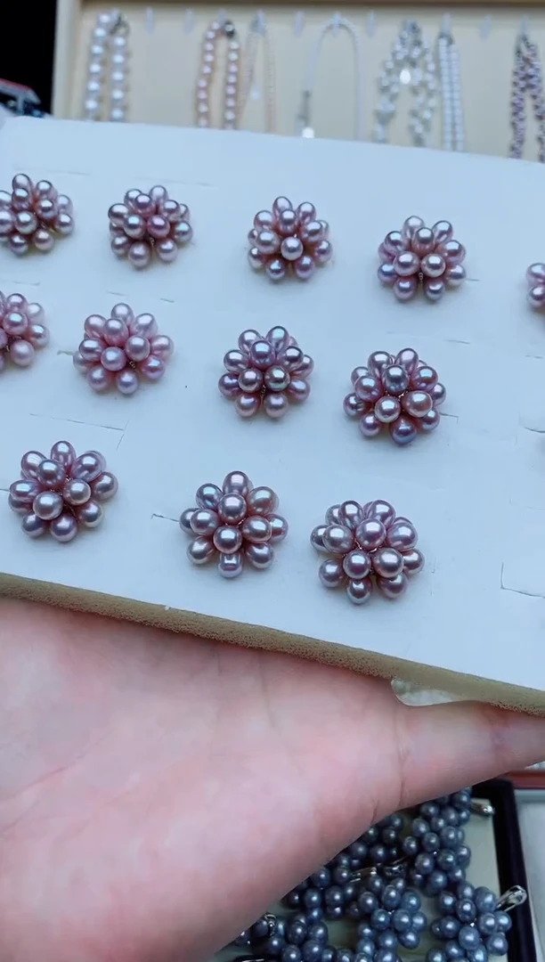 未镶嵌耳饰淡水珍珠爆米花耳钉多样性发其一