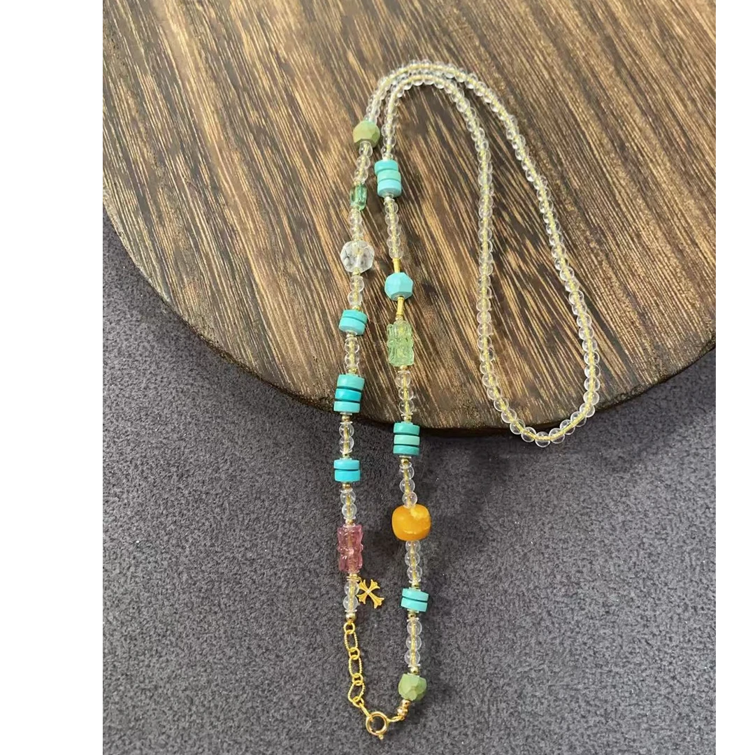 【乐小福珠宝】18K金绿松石多宝项链多样性发货