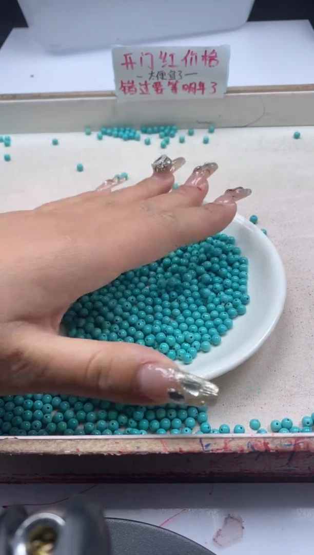 【闪购商品】玛瑙/玉髓颈饰未镶嵌w822高瓷绿松4mm*30颗