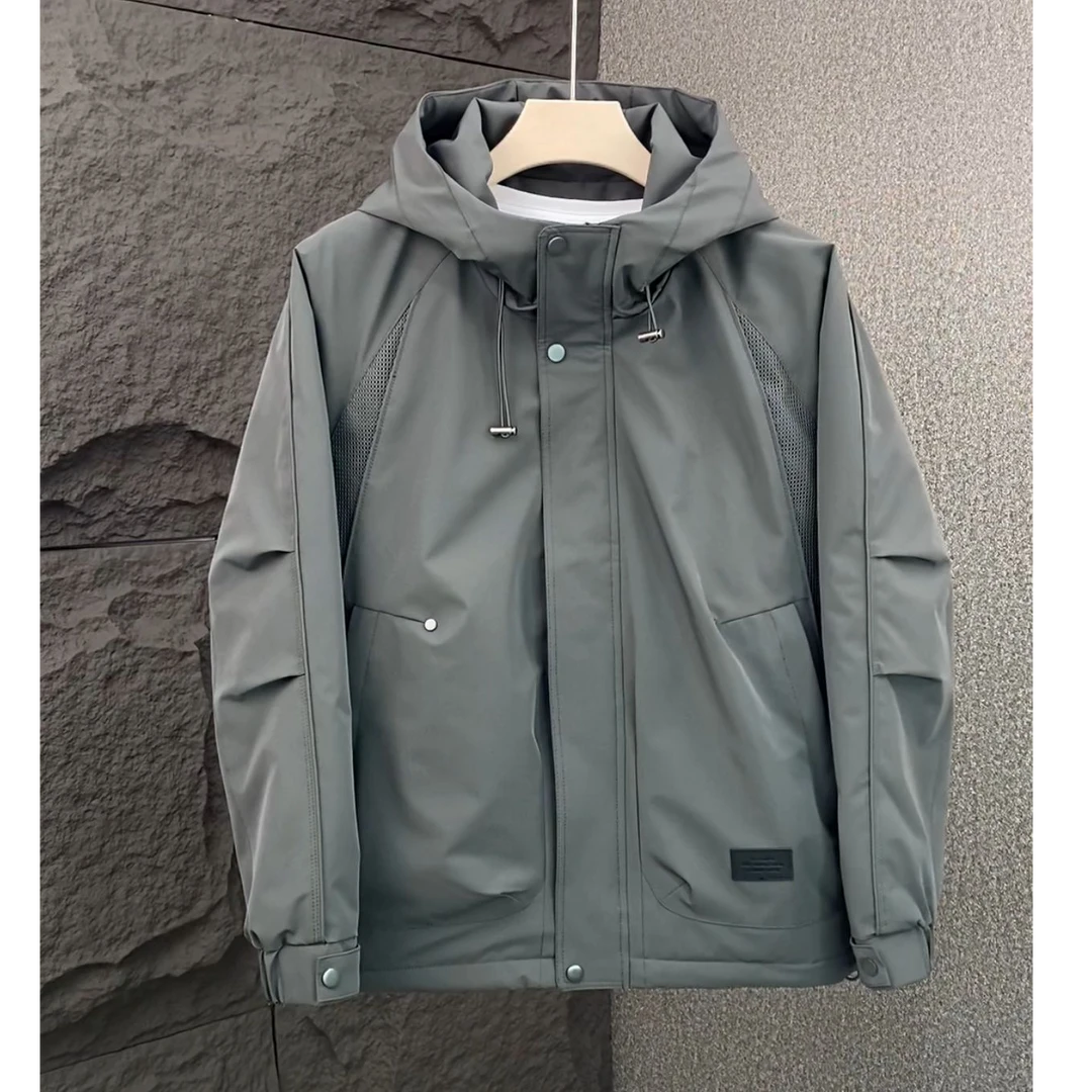 男士2025新款保暖防风连帽纯色男装宽松型冬季时尚棉服夹克826