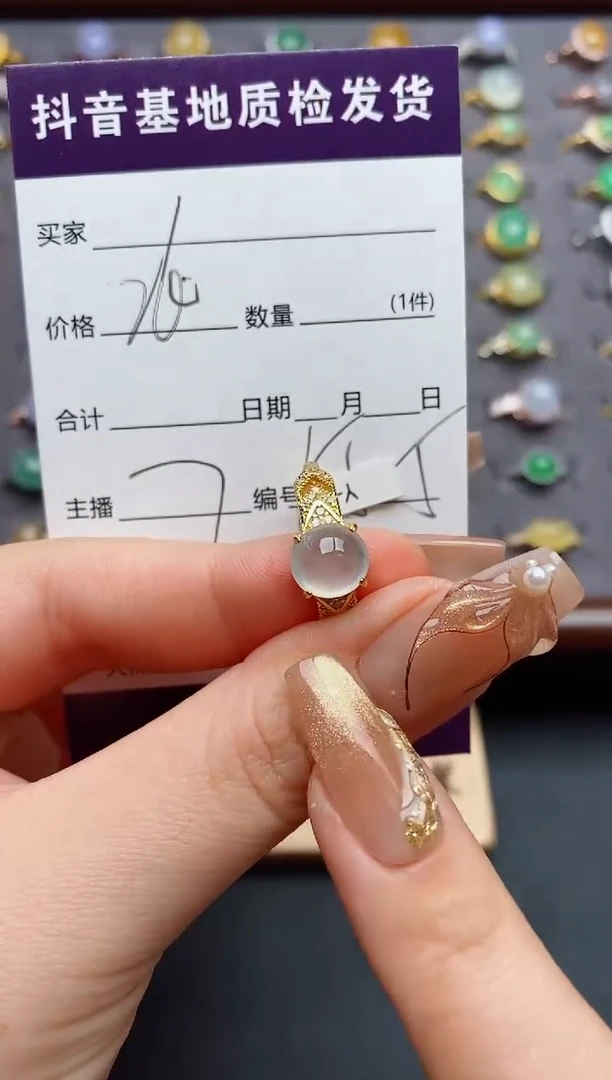 银S925镶嵌戒指翡翠缓**计.