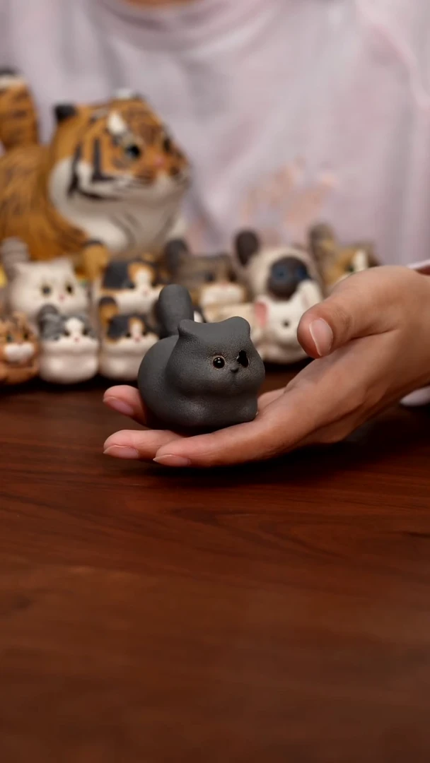 紫砂摆件海盗猫猫