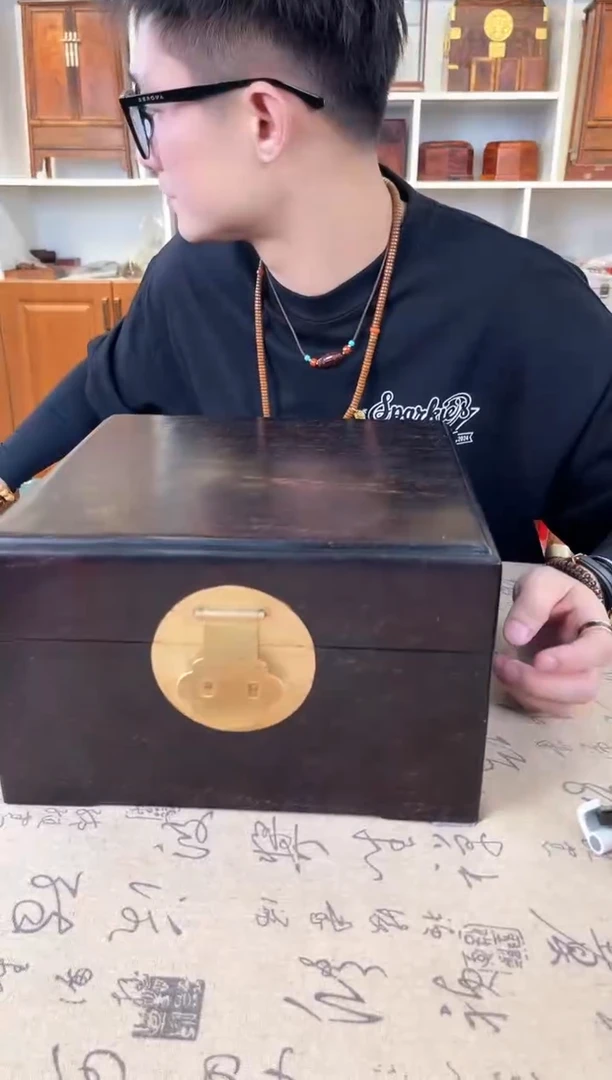 木小叶紫檀四方文玩箱28*28*17瑕疵翘边漏缝