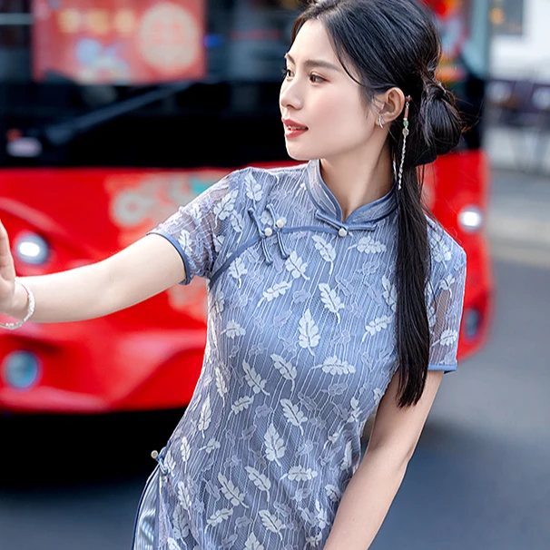 旗袍奥戴中式改良年轻新款复古连衣裙气质2025夏季日常显瘦遮肉