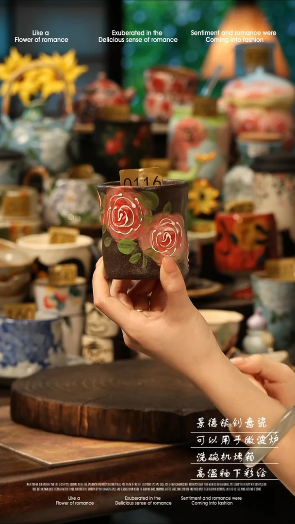 陶瓷景德镇高温釉下彩手工手绘款式@A0116@