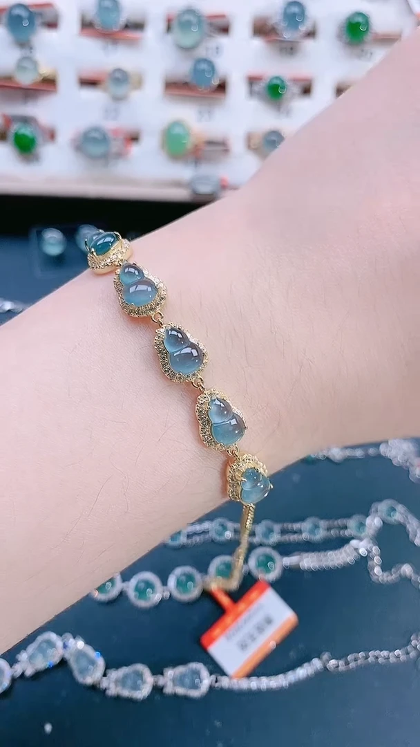 银S925镶嵌手链翡翠天然翡翠