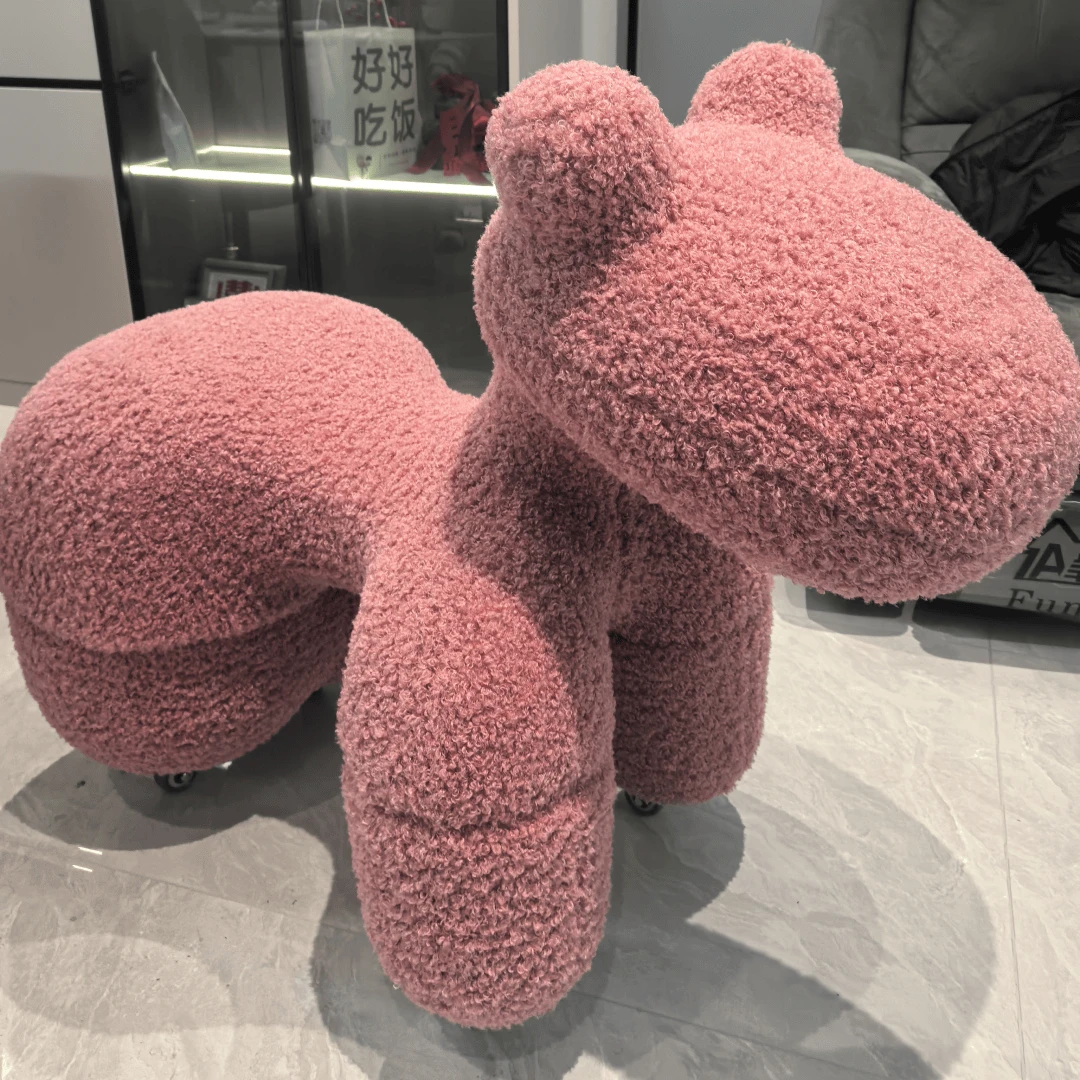 网红小马凳滑轮创意可爱简约家用卧室轻奢小凳子儿童坐凳单沙发凳