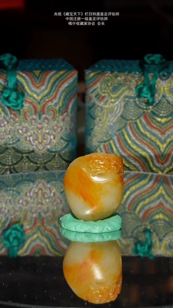 未镶嵌和田玉挂件42.5g苏工子料黄沁原颗子雕刻大面积留皮龙龟