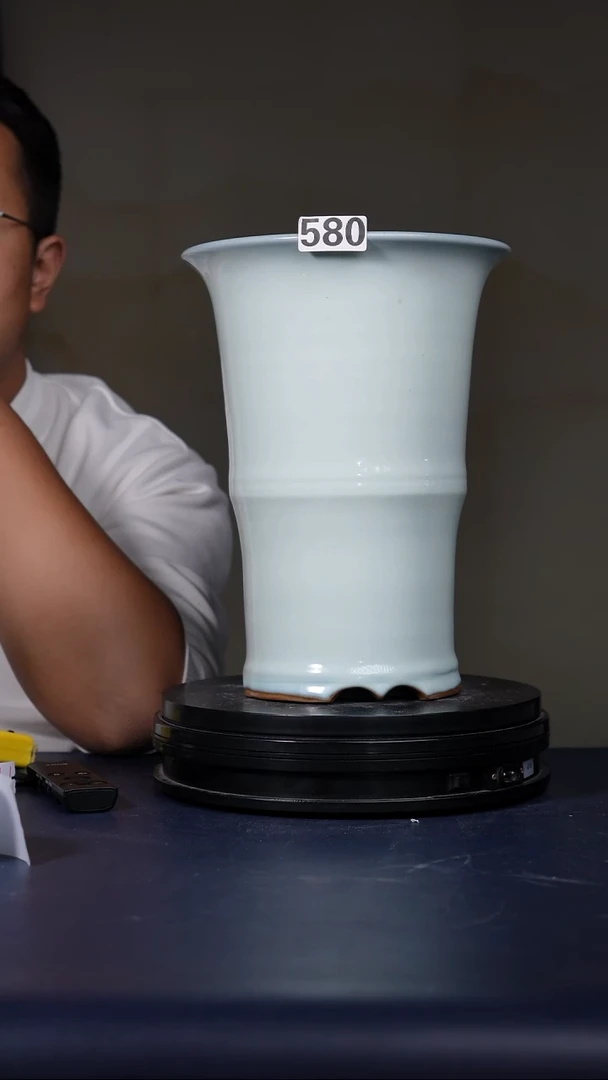 其他何**茶580号钧瓷月白釉高盆