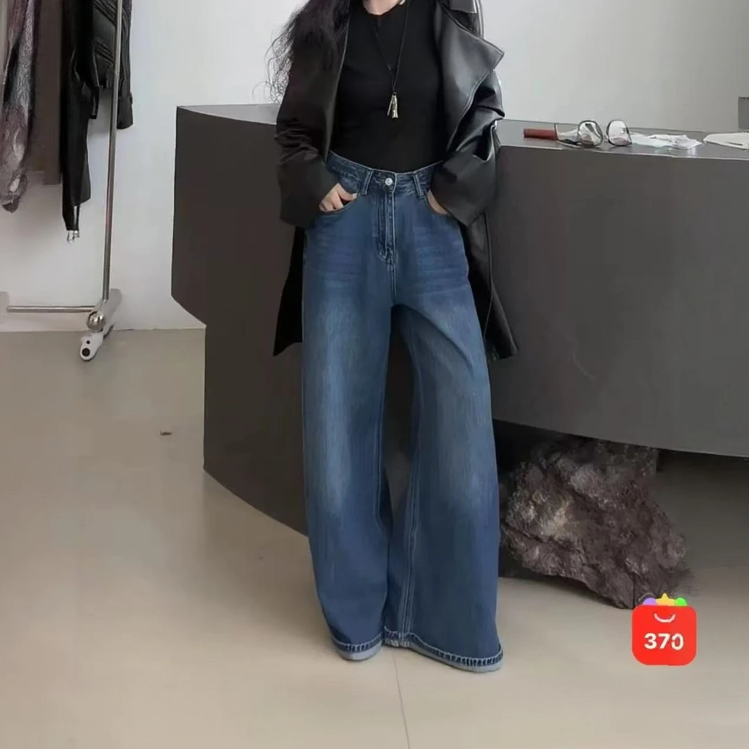 欧洲站春夏松弛舒适垂顺显瘦长腿利落剪裁随性经典喇叭牛仔裤