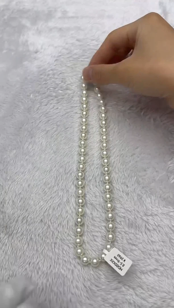 海水珍珠银S925镶嵌项链AK8.5-9mm