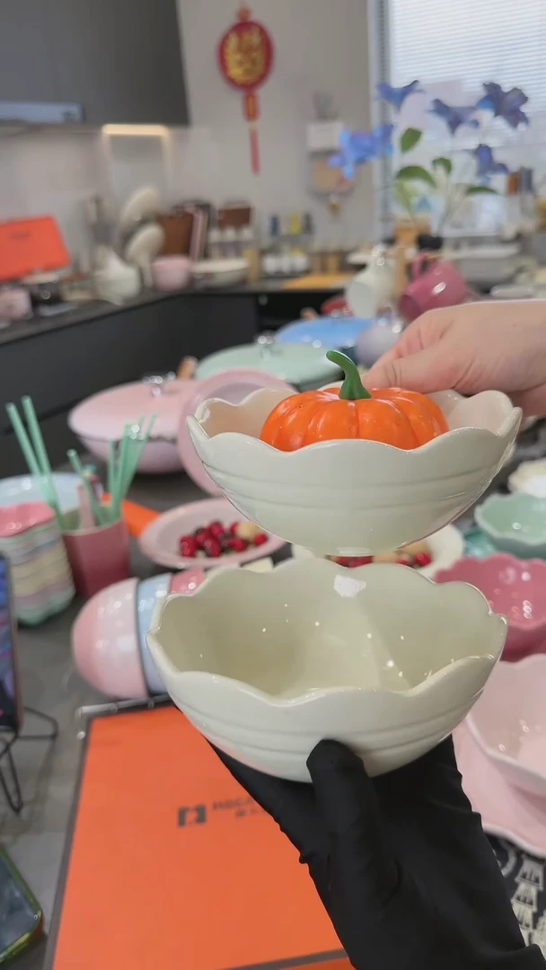 【闪购商品】瓷14cm炻彩碗奶油白-2个装