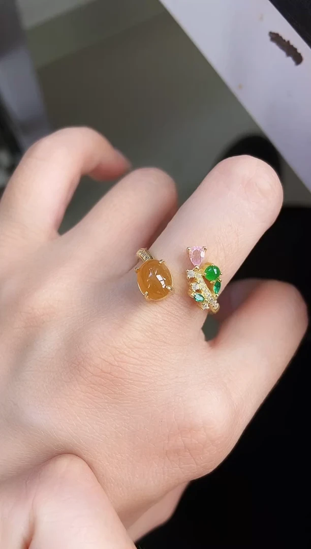 银S925镶嵌戒指翡翠12
