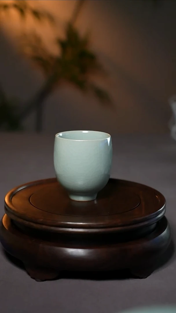 仿古汝官釉原产地佛像杯